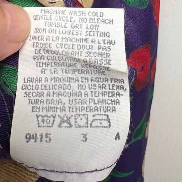 Leslie Faye Vintage Floral Blouse 80’s Secretary Padded shoulders, Women’s 14 - Picture 7 of 7